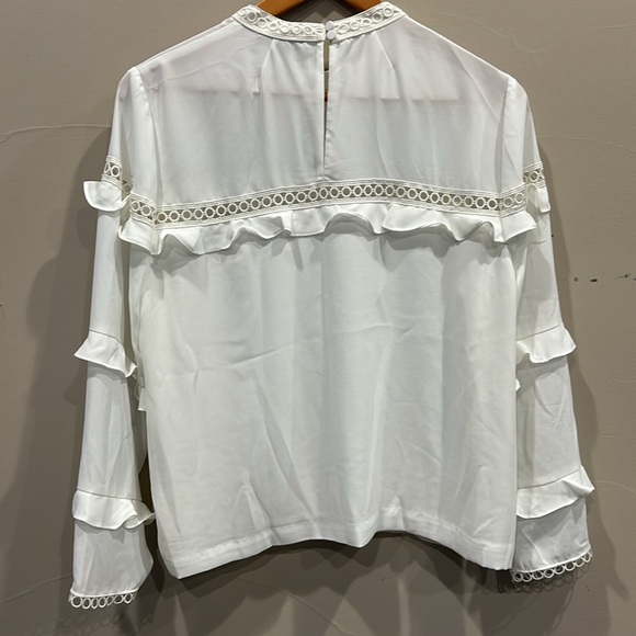 JCREW white ruffle blouse size 14 - Picture 5 of 5